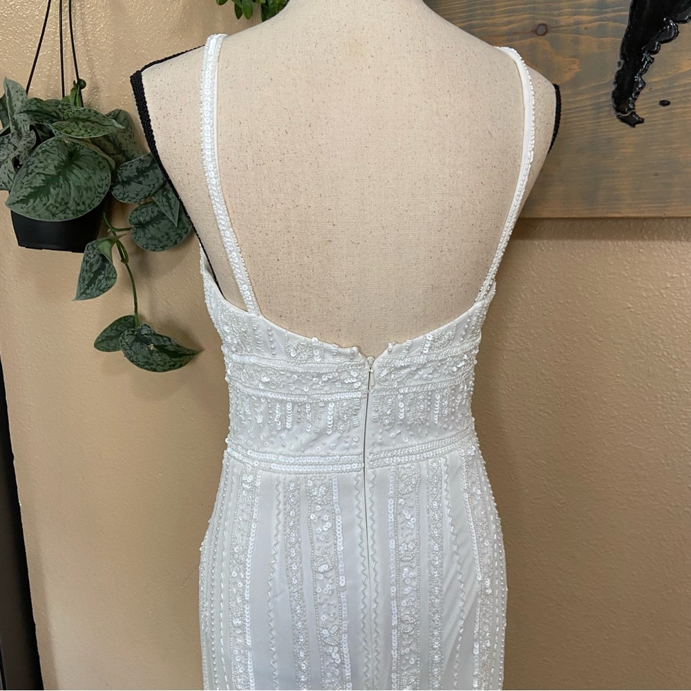 NWOT Lulus Stunning Vow White Beaded Sequin Maxi Dress - Picture 8 of 14